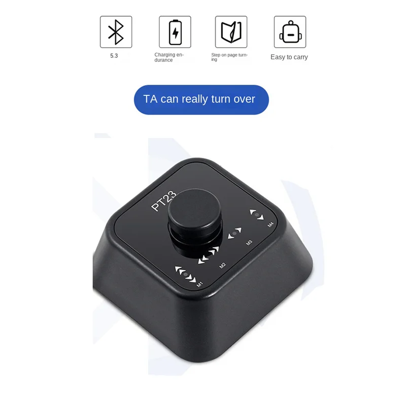 Wireless Page Turner Pedal Rechargeable Wireless Foot Switch for Tablet Smartphone Electronic Music Scores E-Books Black SXM