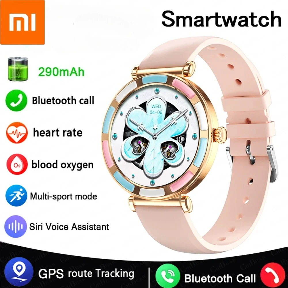 

2025 НОВЫЕ женские умные часы Xiaomi 1,27 дюйма с HD-экраном, динамический пульс, Bluetooth-вызов и музыка, водонепроницаемые умные часы