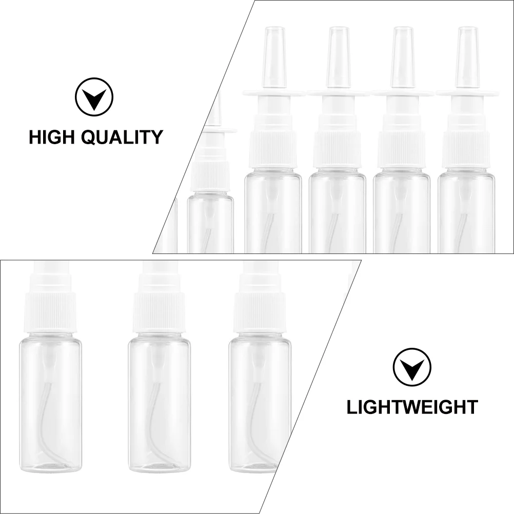 10 Pcs Spray Bottles Mist Rhinitis Nasal Spraying Dividing Carry Small Plastic Container Silver Travel