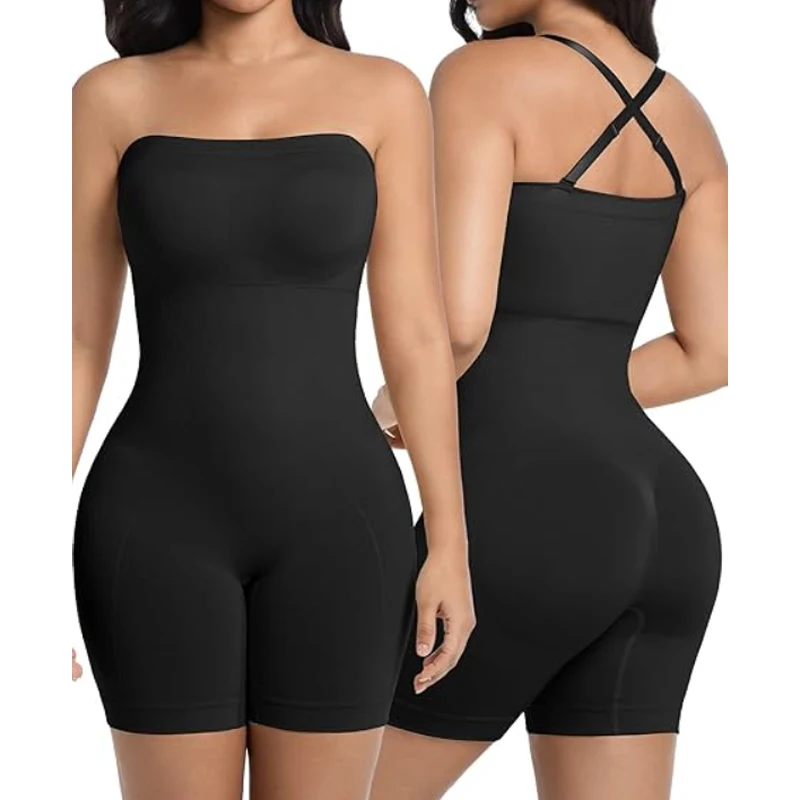 

Бесшовный корректирующий топ-боди Dimmkof с эффектом утяжки живота, без бретелек, для женщин