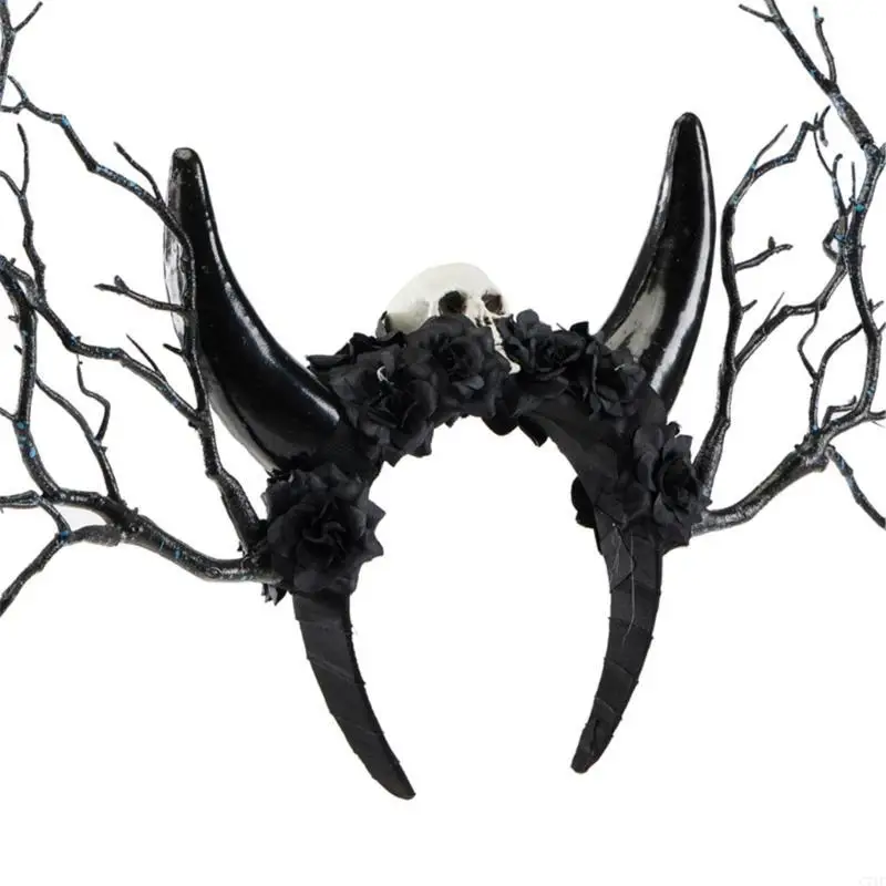 

C71F Music Festival Branch Hairhoop Gothic Antler Hairband Adult Theme Party Headband Dark Series Hairhoop Photo Headpiece