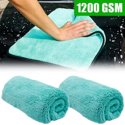 1200GSM Car Thicked Towel Microfiber Cleaning Drying Soft Cloth Water Absorption Double-sided Rag Auto Detailing Washing Towel