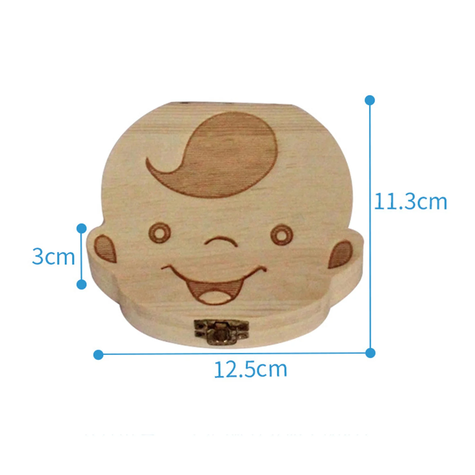 Baby Tooth Box Spanish/English/French/Russion Wooden Kids Milk Teeth  Umbilical Storage Collect Boys Girls Baby Souveni