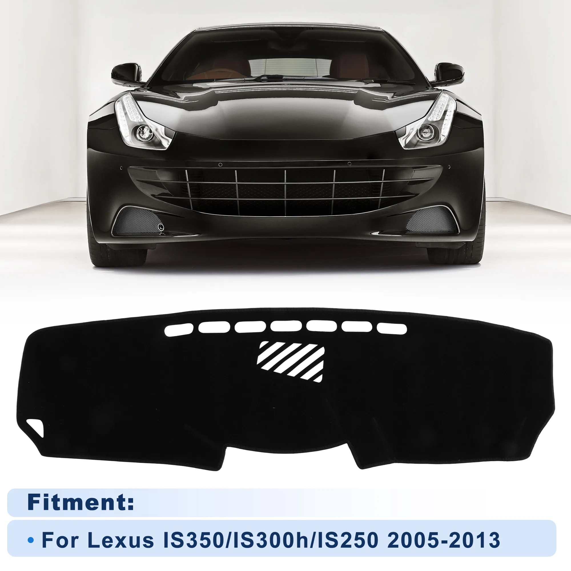 

Накладка на приборную панель UXCELL для Lexus IS350/IS300h/IS250 05-13 без HUD, полиэстер, черная, 1 шт.