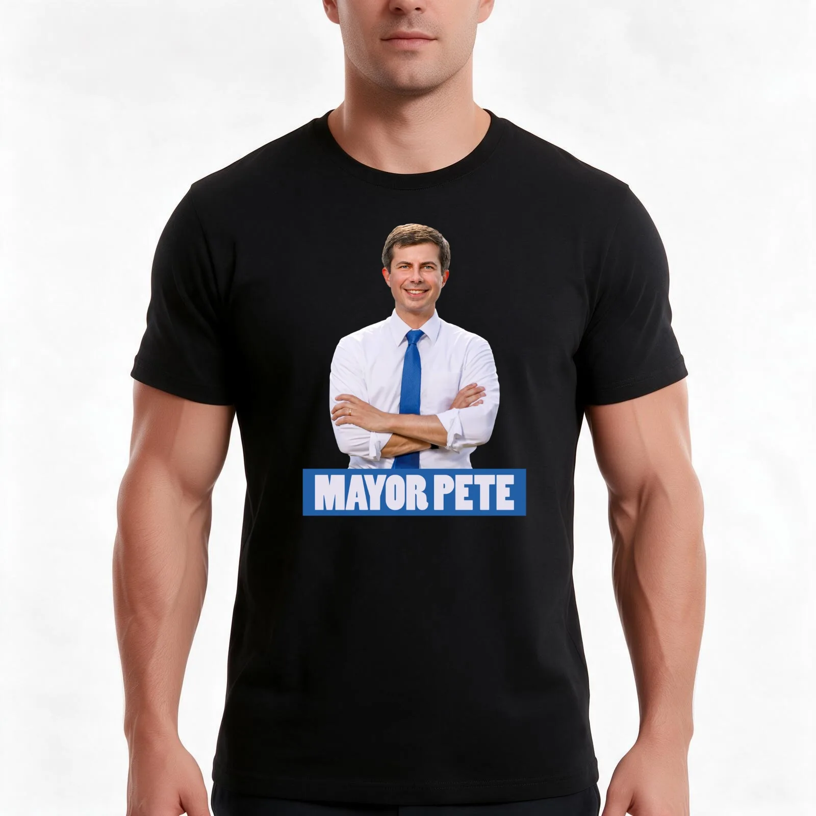 Mayor Pete Buttigieg T-Shirt, Summer Casual Cotton Tee, Oversized Streetwear Tops, Vintage Graphic Print, Loose Fit Short Sleeve