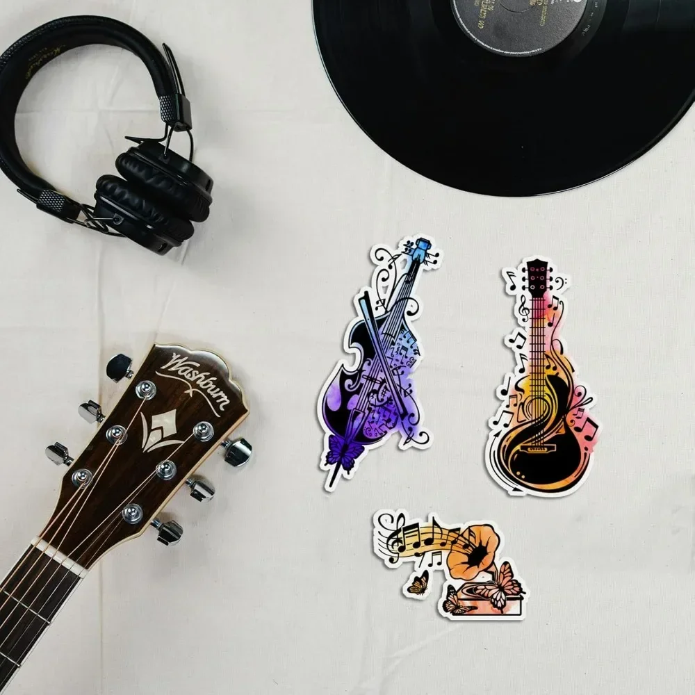 Music Instruments Clear Stamps Music Note Silicone Clear Stamp Seals Violin Guitar Transparent Stamps for DIY Scrapbooking