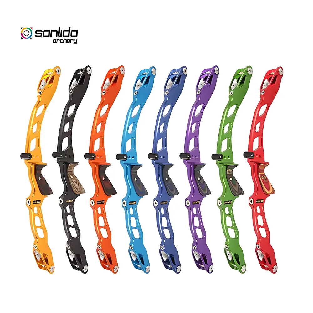 Sanlida X10 معجزة قوس منحني اليد اليمنى 25 بوصة CNC الألومنيوم القوس الناهض معدات الرماية التنافسية