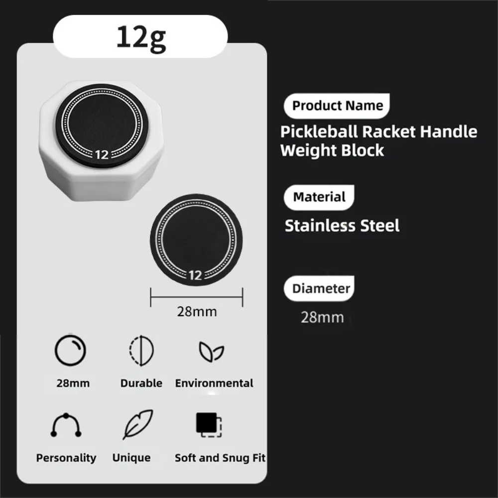 

Adjustable Pickleball Paddle Handle Weight Increase Strength Swing Stability 28 mm Balance Weight Kit Control Improvement