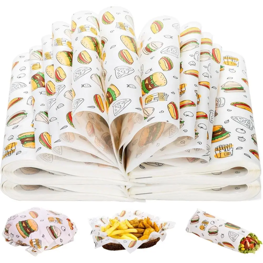 

1000 Pcs Deli Wax Paper Sheets, 12x12 Inch Grease-proo Sandwich Wrap Paper, Disposable ood Basket Liners or Basket, Boat, Party,