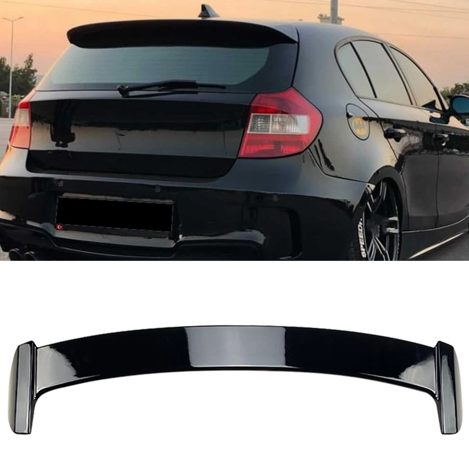 

Rear Roof Spoiler Wing For BMW 1-Series E87 E81 116i 118i 120i 2005-2012 Hatchback 5 Door Gloss Black Trunk Upper Splitter Lip