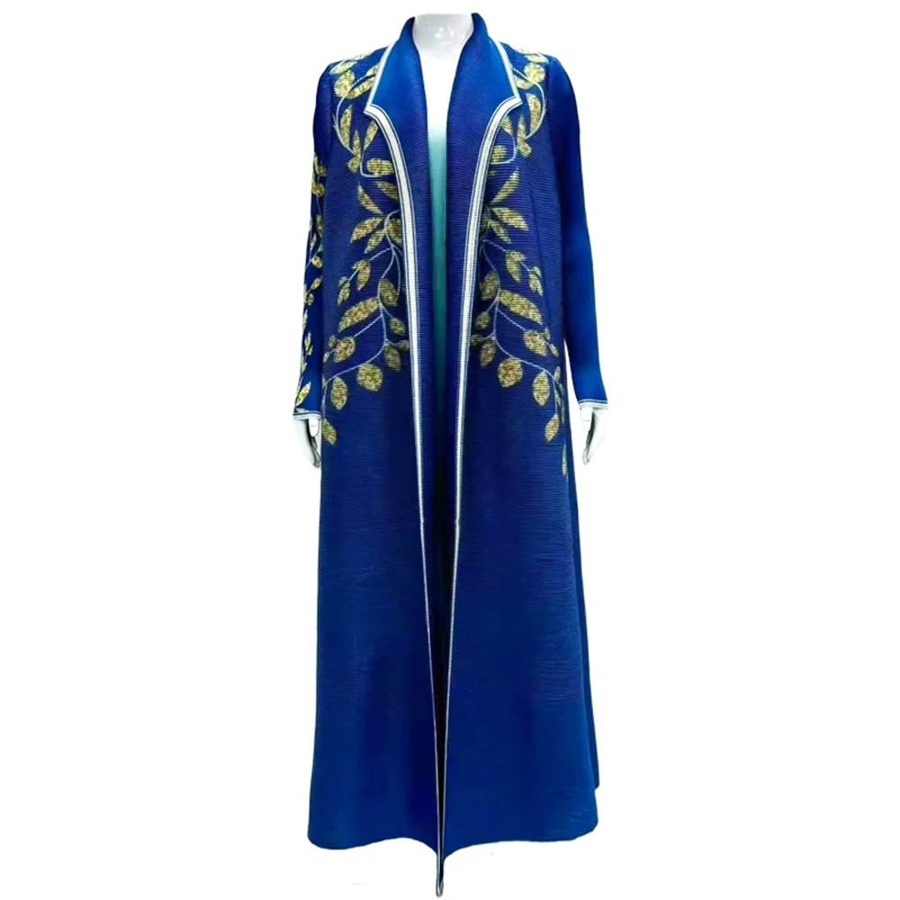 Nahen Osten Muslimischen Mode Plissee Gedruckt Robe Abaiyya Gedruckt Langarm Jacke frauen Kleidung-GZXX1017