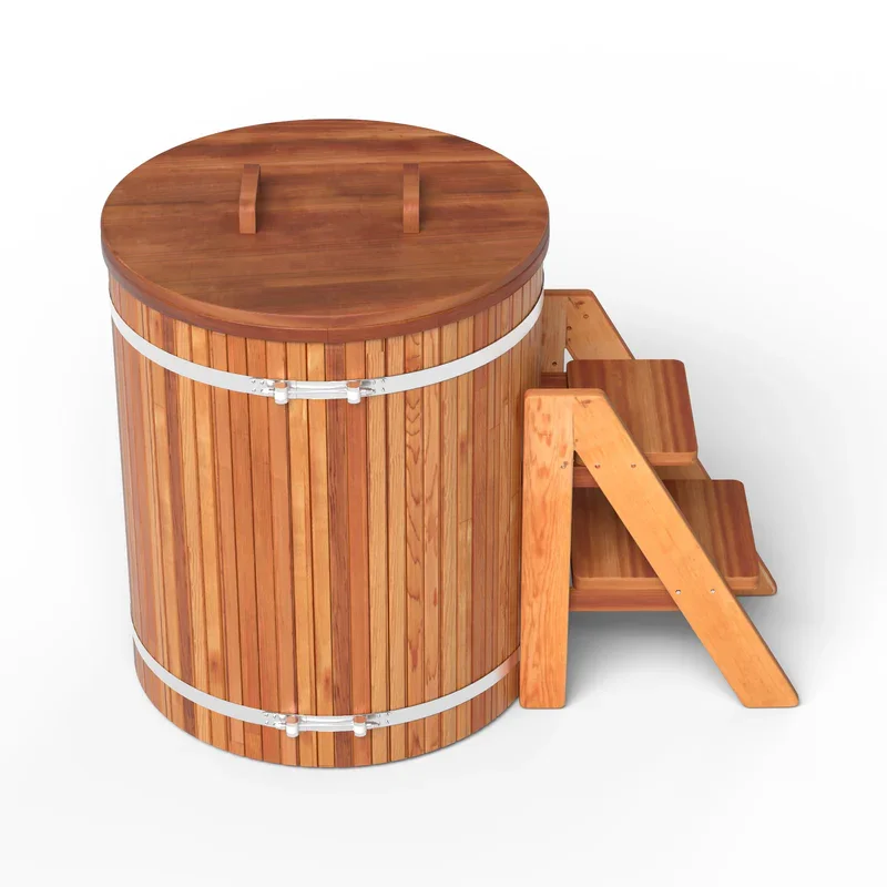 

Modern design villas and hotels with cold insert wood pods Stainless steel ice bath recovery spa bathtubs