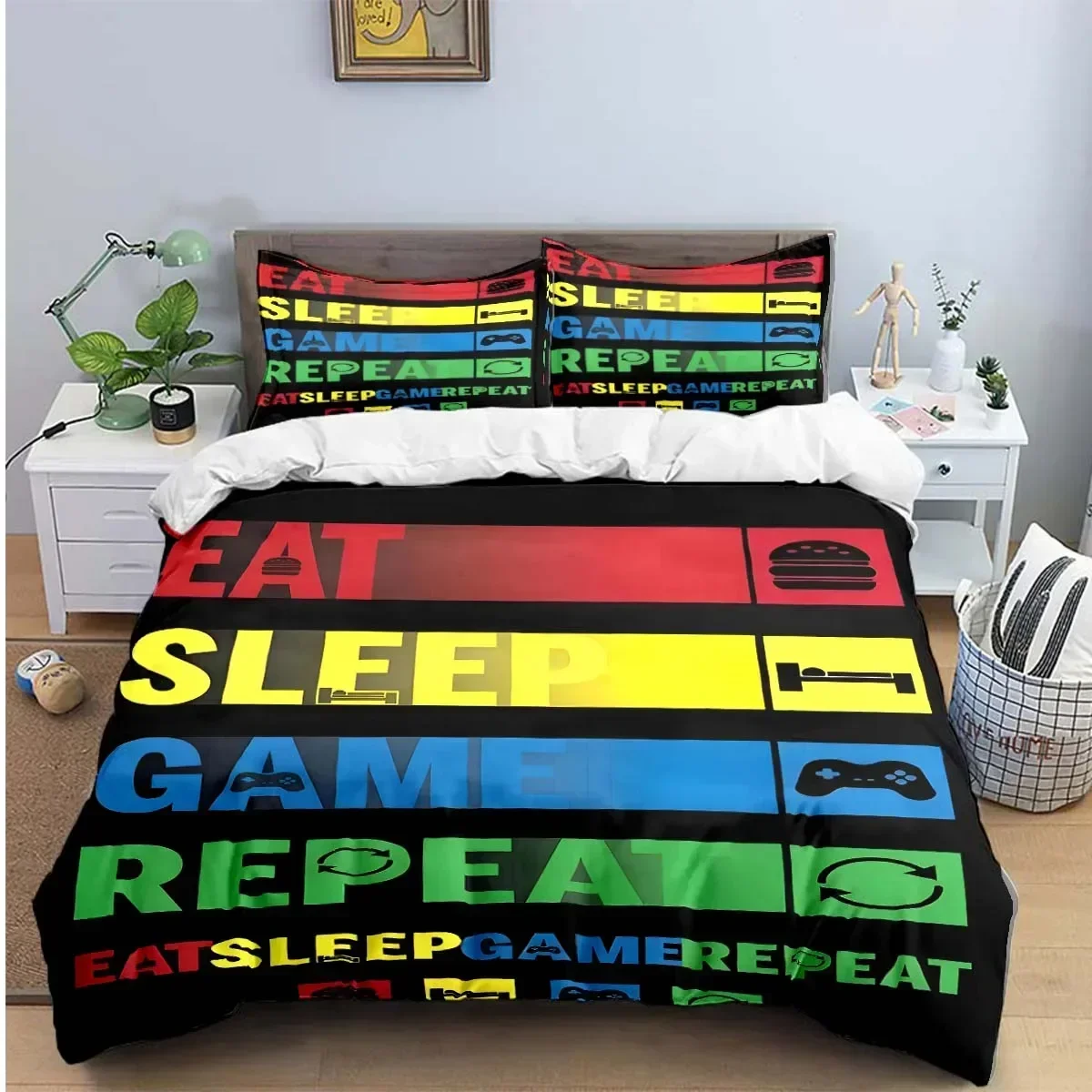 Gamer Controller Print Bedding Sets Exquisite Bed Three-piece Bed Set Bedding Set Luxury Birthday Gift