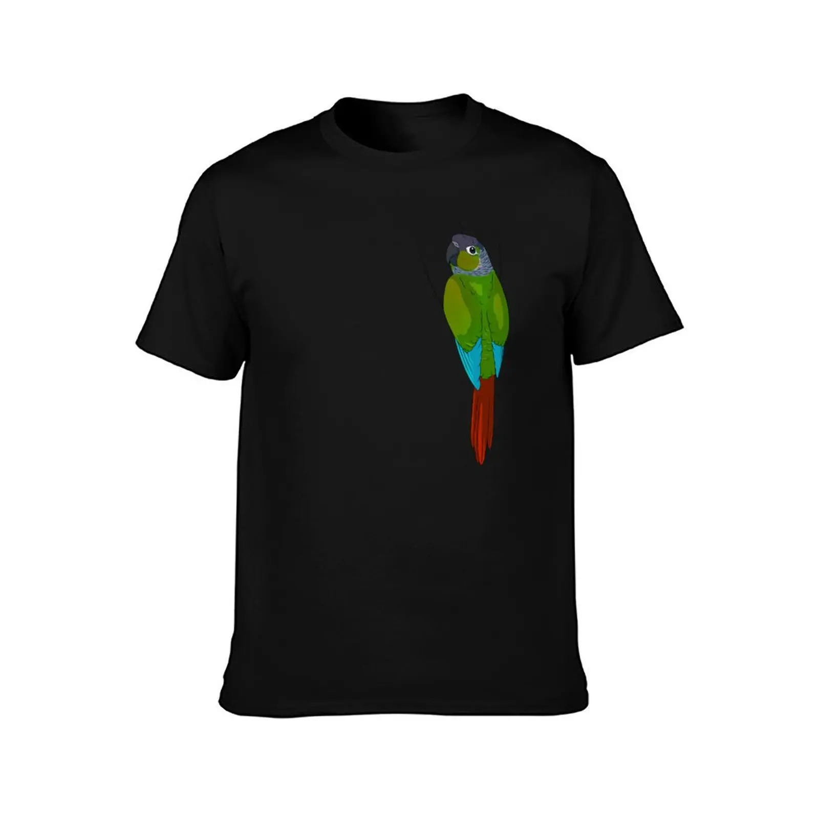 Green-Cheeked Conure T-Shirt Summer Casual Cotton Tee Oversized Streetwear Tops Vintage Graphic Print Loose Fit Short Sleeve