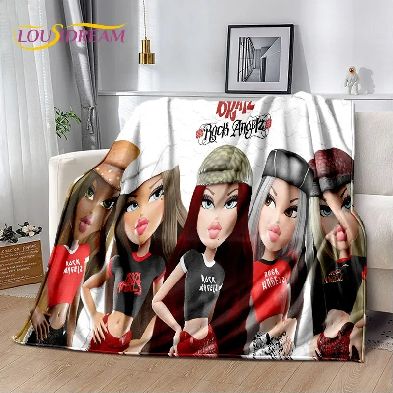 

Cartoon Bratz doll Girls 3D Printed Soft Blankets,Keep Warm Throw Blanket Comfortable Blanket for Picnic Beds Sofa Home Bedroom