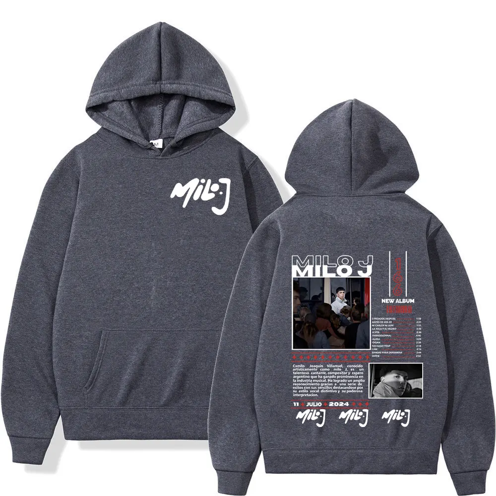 Rapper Milo J 166 อัลบั้ม Merch Hoodies แฟชั่น Hip Hop เสื้อบุรุษเสื้อผ้าผู้หญิงแขนยาวขนาดใหญ่ Pullovers Streetwear