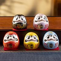 5pcs Mini Japanese Daruma Doll Lucky Charm Statues for Wishes Fulfillment Zen Home Desk Decor Office Altar Feng Shui Decoration