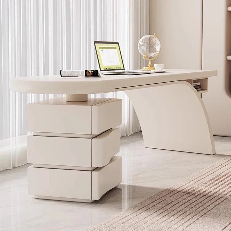 Cremefarbene Frankreich-Büroschreibtische Designer Luxuriöse moderne einfache Büroschreibtische Massivholz-Büromöbel Bureau De Chambre FYOD