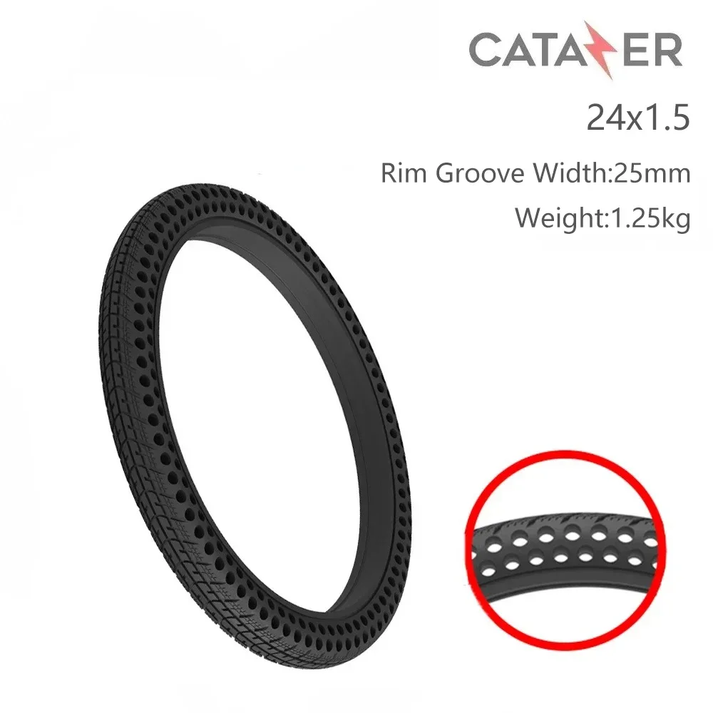 

CATAZER 24X1,5 сотовая сплошная шина 24-дюймовая безкамерная шина для велосипеда взрывозащищенная противоскользящая шина для BMX