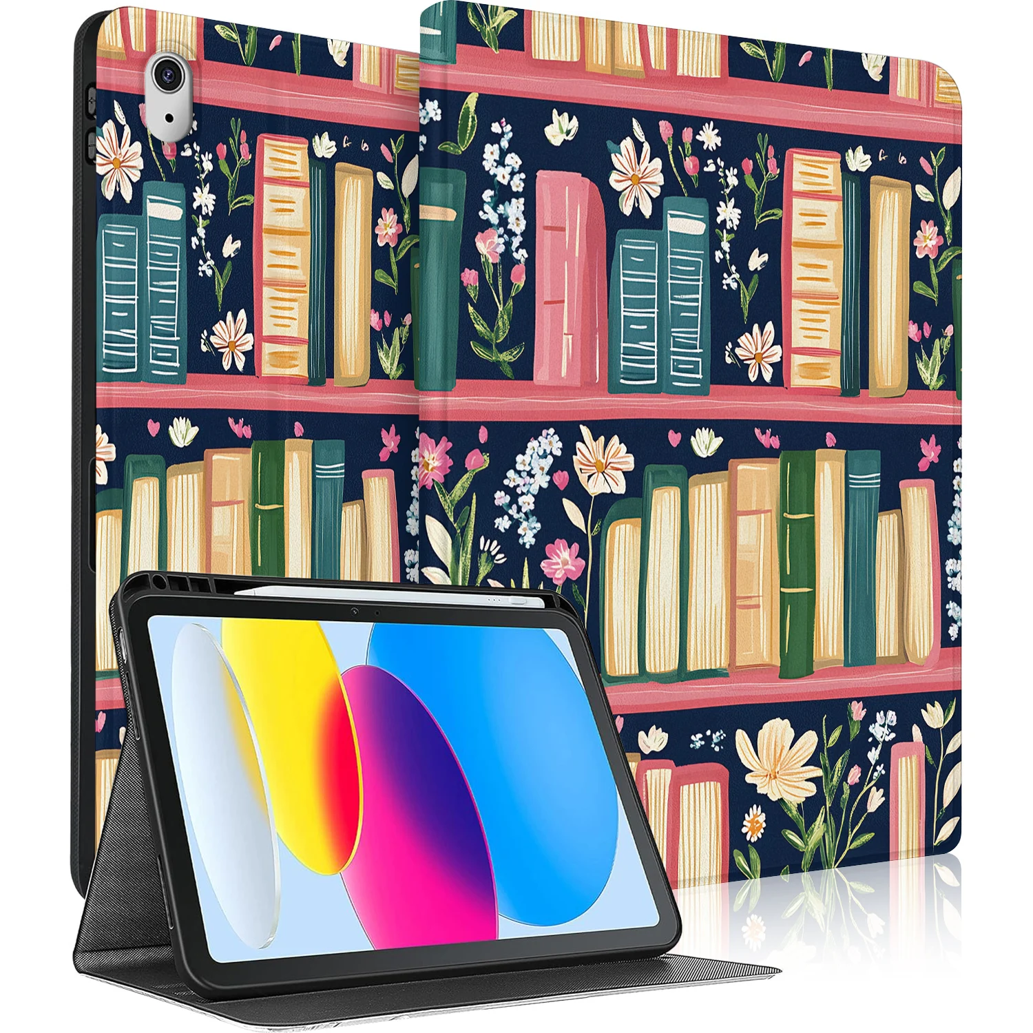 

Чехол из ТПУ с цветочной книжной полкой для Apple iPad A16 11 дюймов 2025 11-го 10-го поколения 10,9 дюймов 2022 плеер Auto Wake Sleep Smart Cover Регулируемый