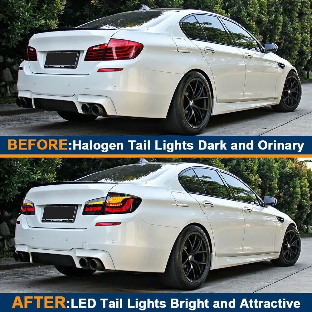 MAGICKIT LED GTS مجموعة أضواء خلفية لسيارات BMW 5-Series F10 F18 M5 2011-2017 المصابيح الخلفية المدخنة BMW F10 LED مجموعة مصابيح خلفية