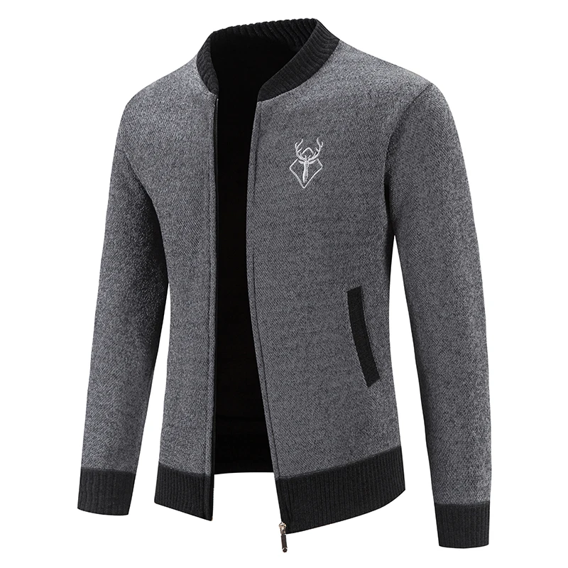Cardigan lavorato a maglia da uomo di grandi dimensioni Maglione con zip intera Cardigan casual a contrasto alla moda Maglioni lavorati a maglia da uomo Amazon Capispalla