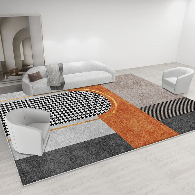 Large Area Carpets for Living Room Modern Minimalist Bedroom Decor Geometric Rugs Thickened Anti-slip Mat Home Plush Lounge Rug