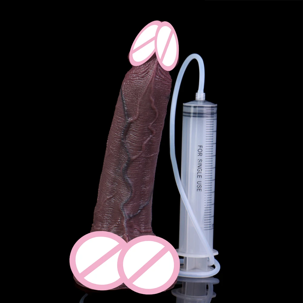 YOCY نابض بالحياة طبقات مزدوجة القذف القضيب رذاذ الماء دسار طويل مع مصاصة التدفق الشرج الجنس لعب للإناث الاستمناء #4