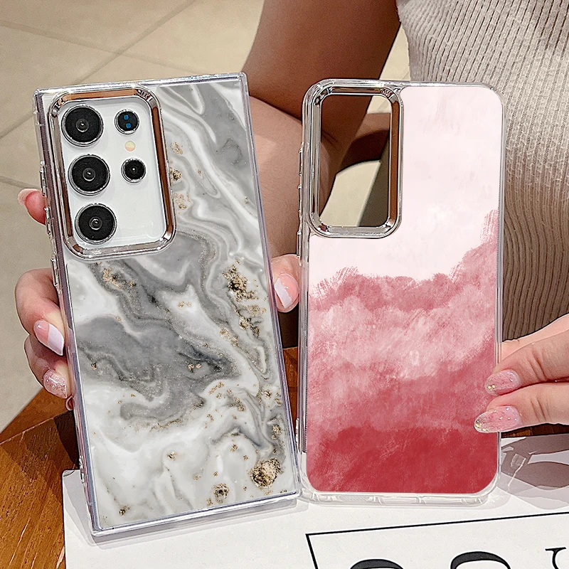 Gradient Marble Pattern Phone Case For Samsung Galaxy A57 A37 A17 A56 A16 A36 A55 A26 A54 S26 S25 S24 S23 Ultra S25 FE TPU Cover