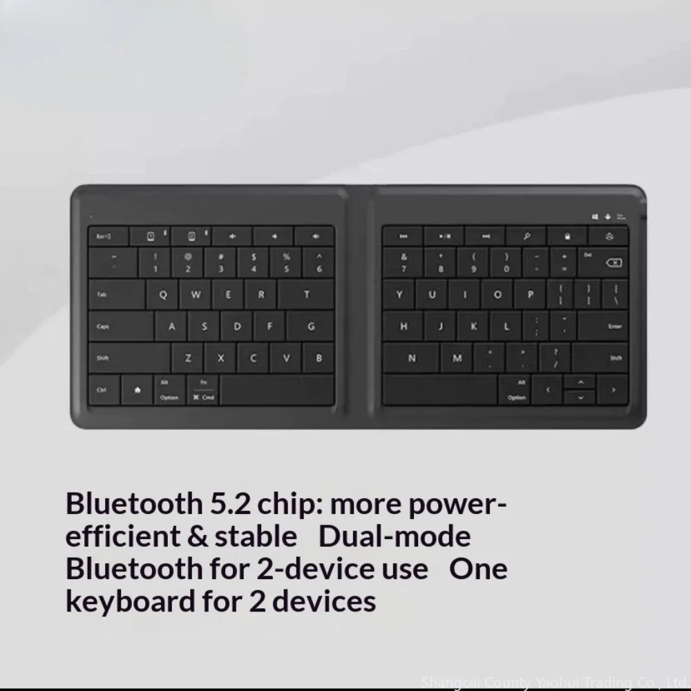 For Microsoft Dual-Mode Bluetooth Keyboard Foldable Ultra-Light Portable Keyboard for iPad Tablet Smartphone Laptop