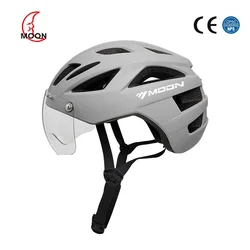 MOON Cycling Helmet With Magnetic Goggles Ultralight Breathable Road Mountain Bike Helmet For Man Women Sports Skating Scooter