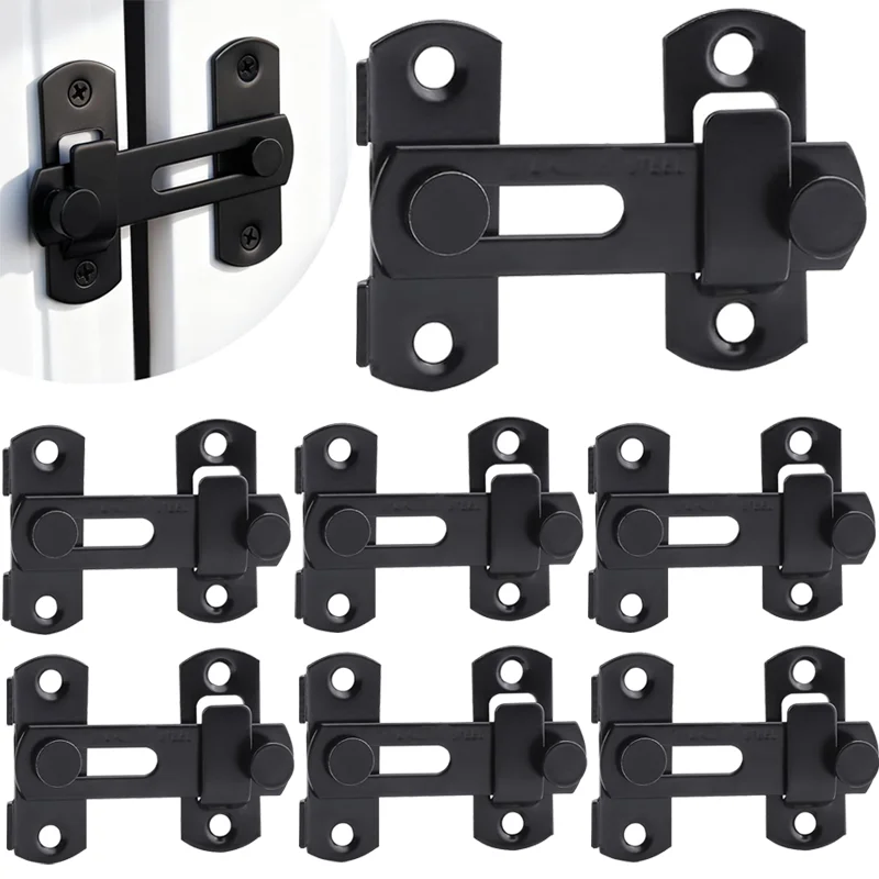Stainless Steel Gate Latch Bolt 180° Sliding Barn Flip Sliding Door Latches for Locking Safety Window Door Cabinet Closet Lock