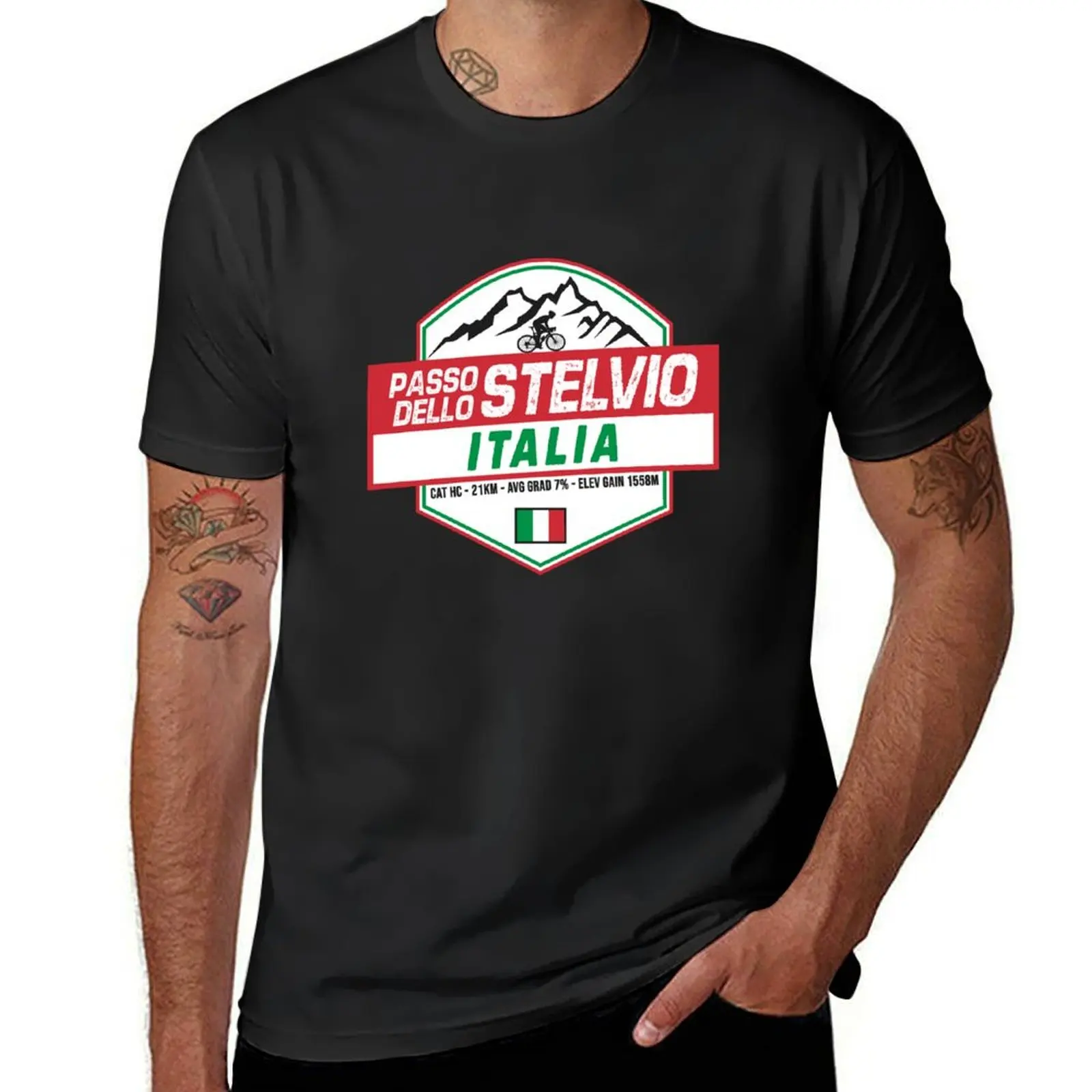 Passo Dello Stelvio Cycling Italy T-Shirt plain customizeds hippie clothes men clothes