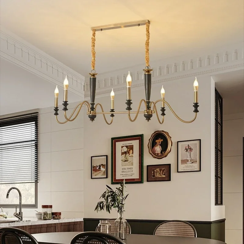 

SANDYHA Retro Pendant Light Candle Bulb Design for Living Room Bedroom Restaurant Ceiling Chandelier Home Decoration