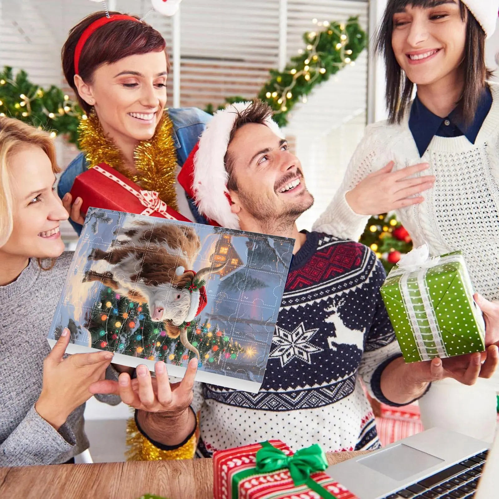 Giocattoli caldi di Natale 2025 Calendario da 24 giorni Albero di Natale Ciondolo appeso Conto alla rovescia Giocattolo Ornamenti acrilici 2d per la decorazione delle vacanze