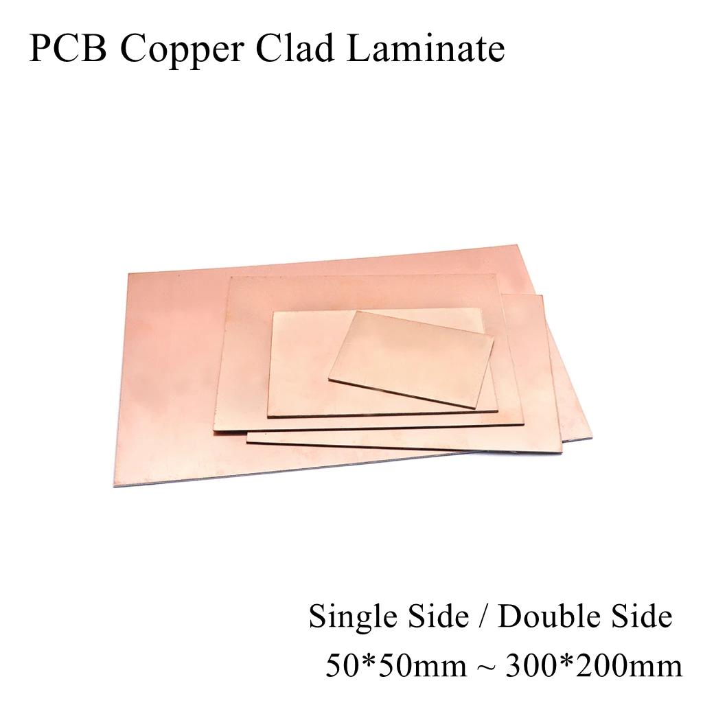 

5pcs PCB Single Double Side Fiberglass Copper Clad Laminate Plate Epoxy Fiber Printed Circuit Board FR4 Fiberboard Etching CCL