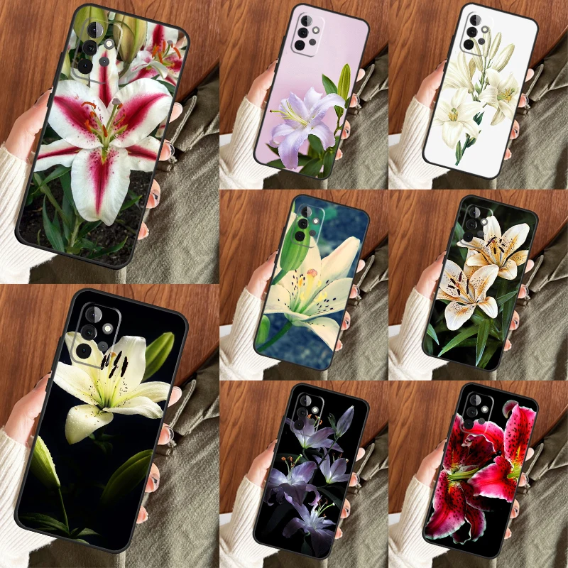 Lily Flowers Case For Samsung Galaxy A53 A33 A13 A14 A34 A54 A31 A51 A71 A12 A22 A32 A42 A52 A52S Coque