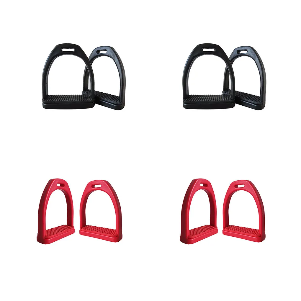 Pack of 2 Riding Stirrup Portable Learner Anti-slip Stirrups Red Small