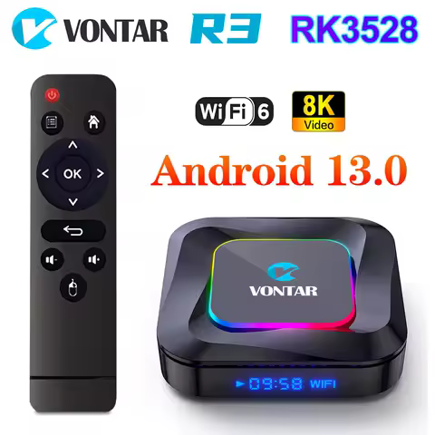 Wholesale VONTAR R3 Android 13.0 Smart TV Box Rockchip RK3528 4G 32G 64G 128G Support 8K Video BT5.0 Wifi6 4K Set Top Box 2G 16G