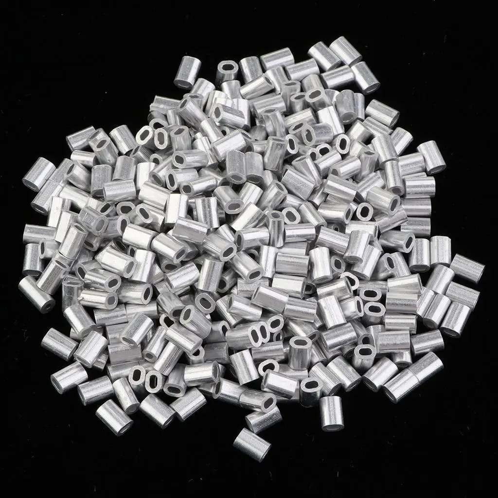 

1000Pcs Fishing Aluminium Sleeves 0.8mm 1mm 1.2mm 1.5mm for Option