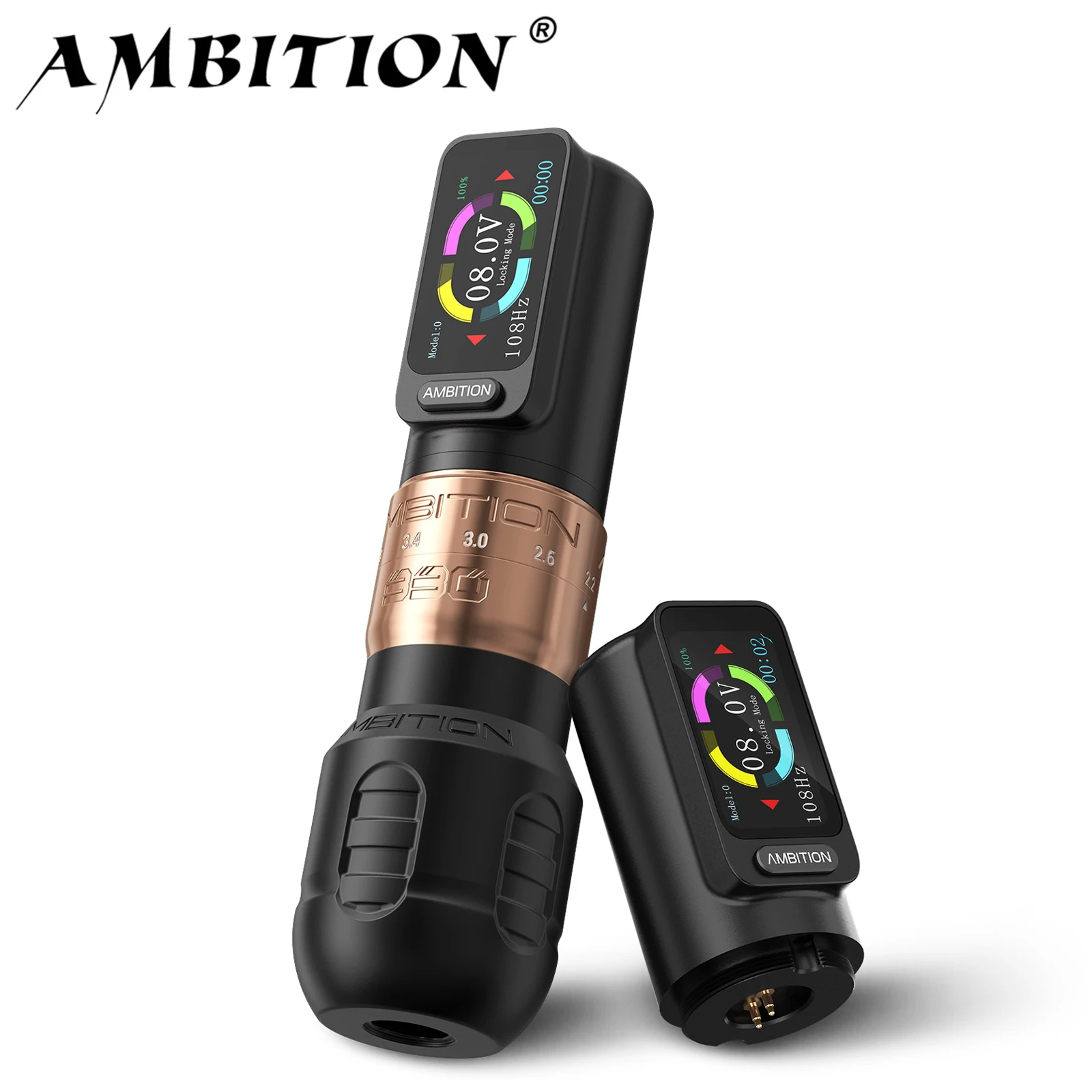 Ambition Seher Plus 330 Wireless Tattoo Pen Machine Adjustable Stroke 2.2-4.2mm 2400mAh Battery Powerful Coreless Motor for Body