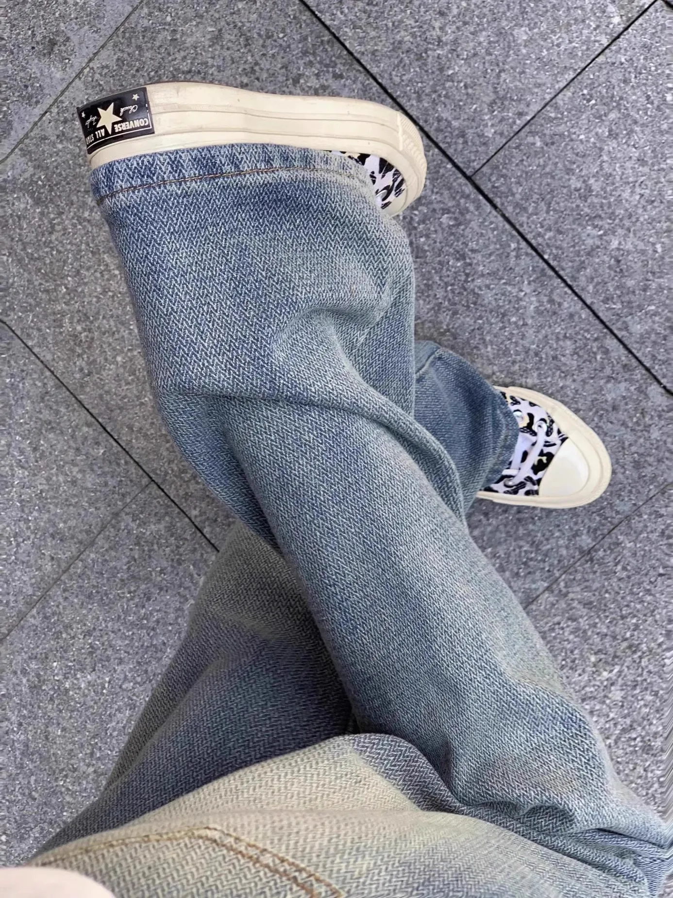 

Retro American Starry Pattern Straight Leg Jeans Women's Autumn Winter Fleece Lined Loose High Waist plus Size Slimming W...