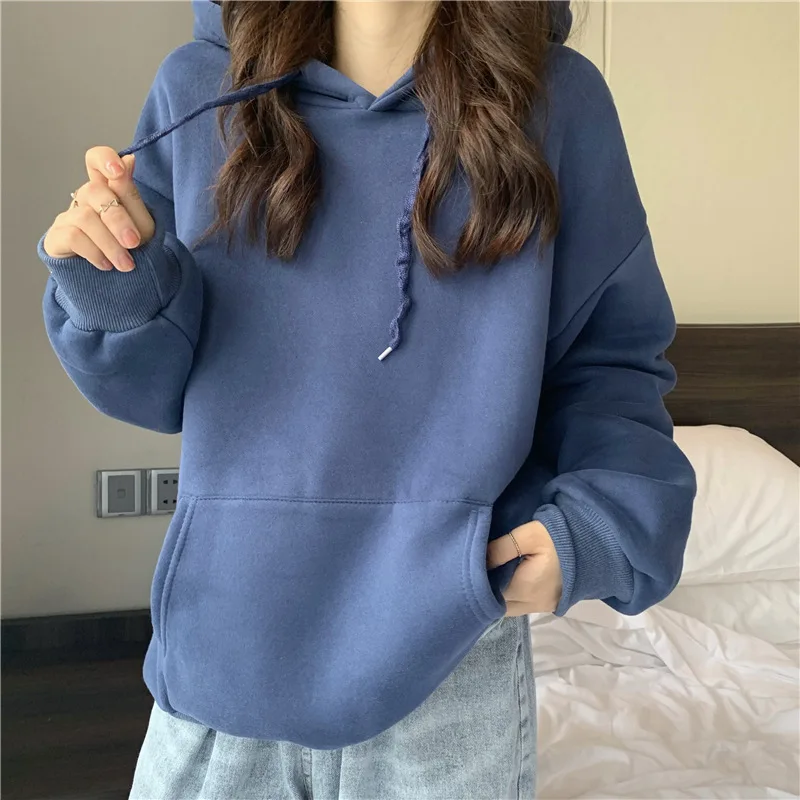 2024 Spring New Korean Hoodie Women Casual Long Sleeve Pullover Tops Hood Shirt Harajuku Oversize Sweatshirt Y2k Clothes 후드티