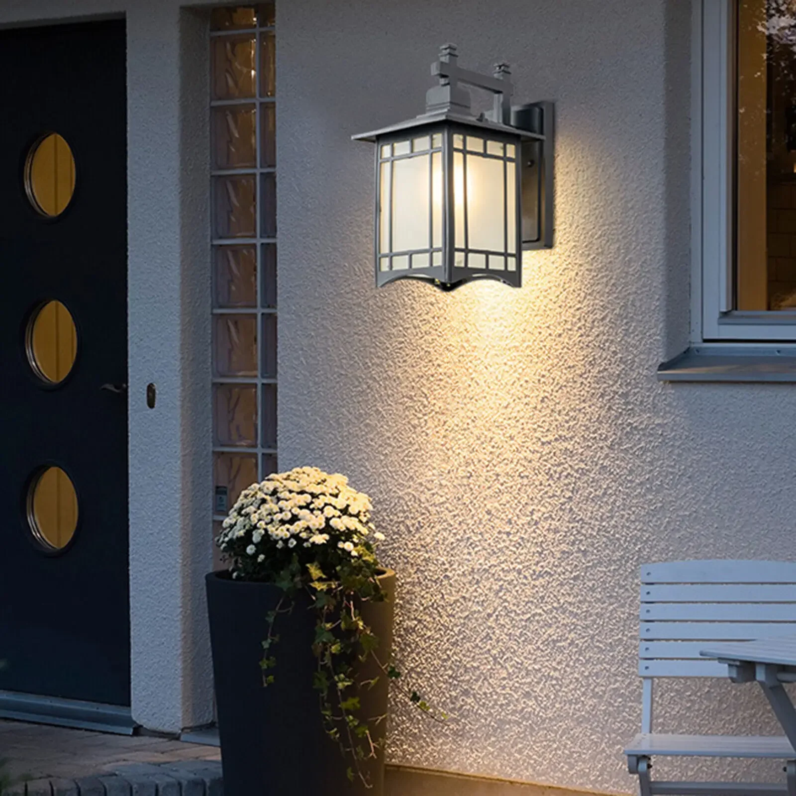 

Retro Exterior Wall Light Wall Mount Shade Lantern Sconce for House Front Porch