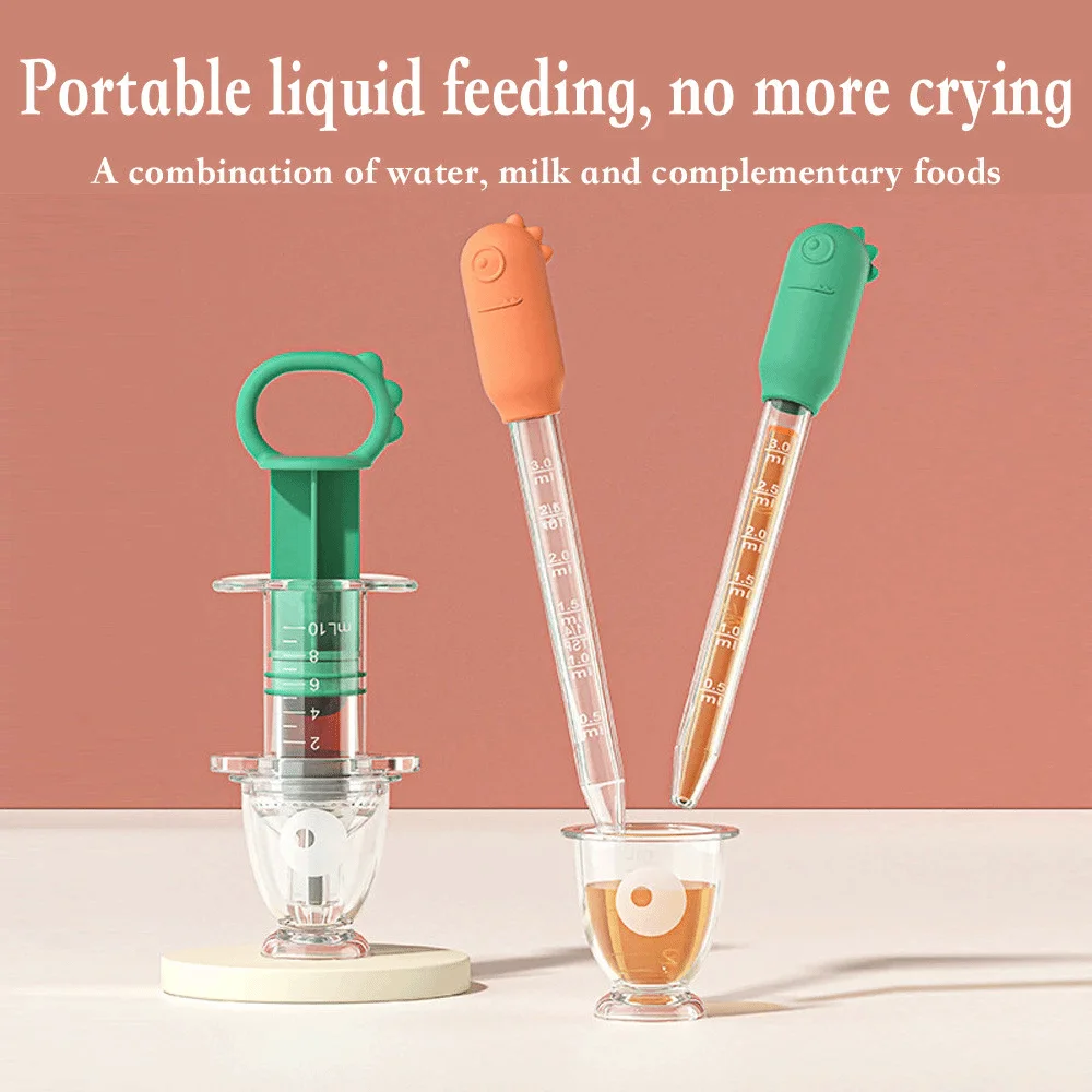 4pcs Set Portable Training Feeder Prevent Choking Liquid Food Supplement Silicone Pipette Soft Tip Medicine Feeder