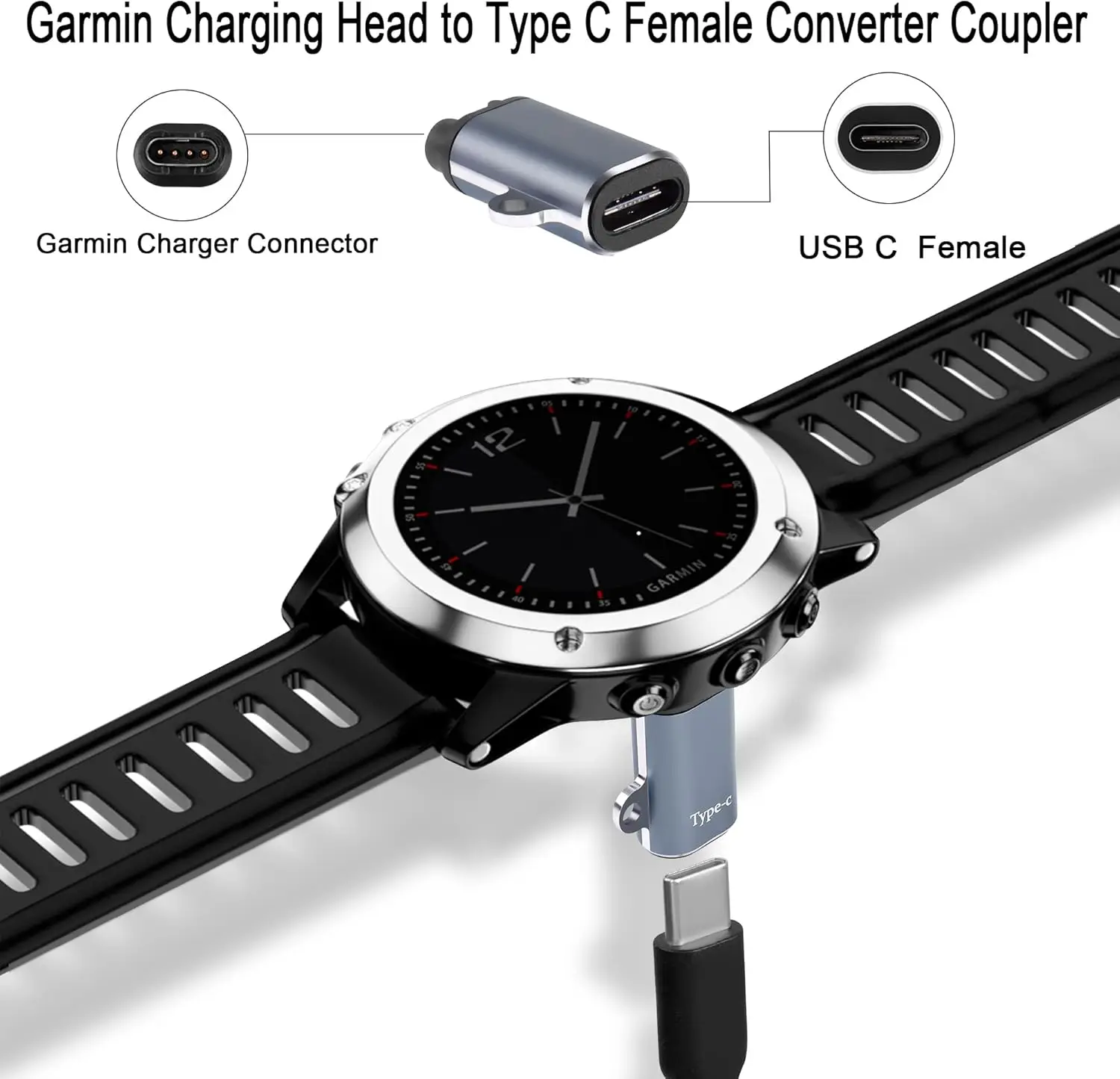 For Garmin Instinct E 3 2 2X 2S Solar Fenix 8 7 6 6X 5 Vivosmart 5 Vivomove 3 3S Style Sport Smartwatch Charger Adapter