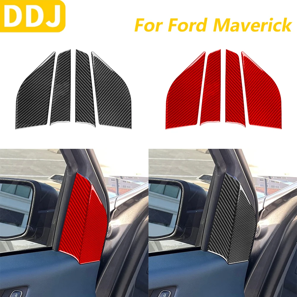 

For Ford Maverick 2022 2023 2024 2025 Carbon Fiber Inner Door Side A-pillar Panel Trim Cover Car Accessories Decoration Sticker