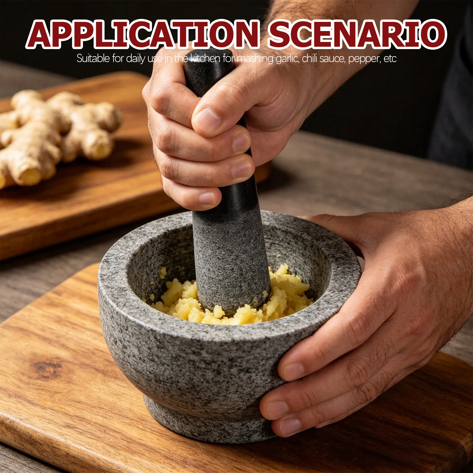 Mortar Pestle Granite - Pilão de pedra e almofariz para