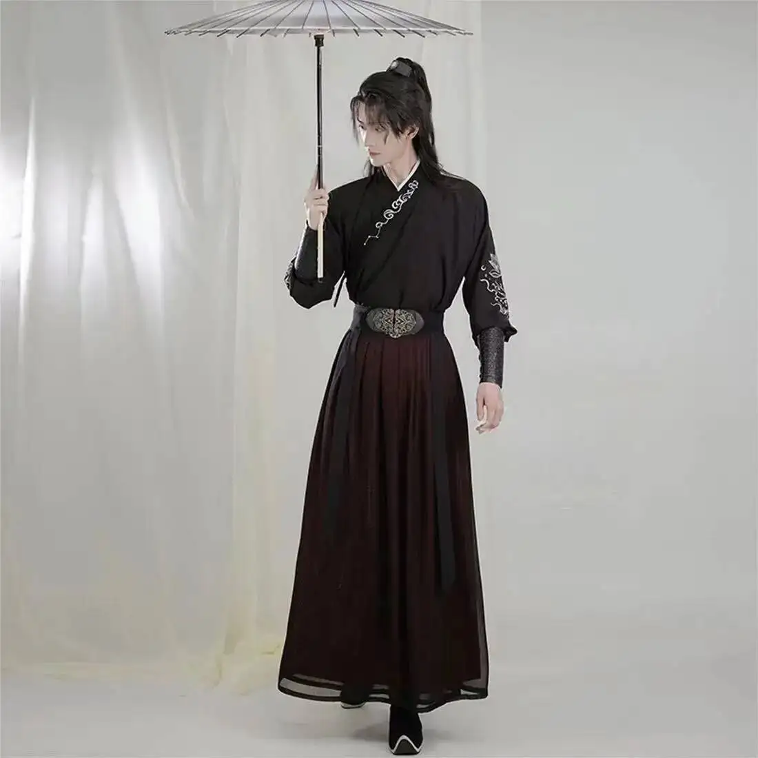 Ancient knight hanfu men women aldult Kimono Swordsman hanfu Traditional Vintage Ethnic cosplay Dance Costume Chinese silk robe view 5