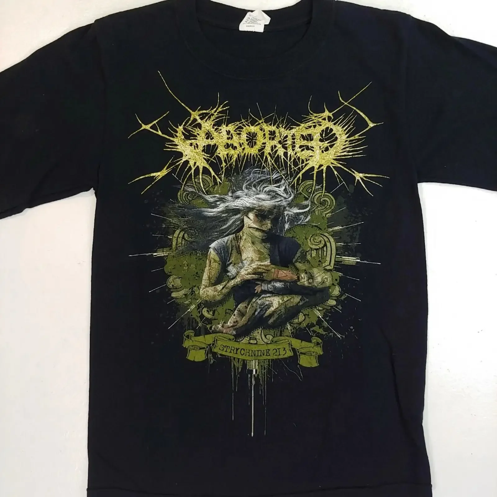 Aborted T shirt Metal Black Strychnine 213 Size Small Concert Strike The Pose vintage Washed Casual designer clothes Unisex